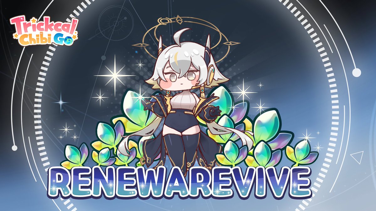 trickcal_en's tweet photo. 🎊New Eldyne Apostle Renewa is coming❣️

🎁Thank you all, Masters, for your support! To celebrate this milestone, the following rewards will be sent to you:
Crystal Leaf*1000

Exchange Code: [RENEWAREVIVE]

[Claim Time]
6/19  ~6/26 23:59（UTC+9）

*How to use: Menu (top right) → Settings → Other → Register Coupon

Please continue supporting Trickcal:Chibi Go in the future！

 #Trickcal
——
≡ Official Website ≡https://t.co/oQzJzK0qcw
≡ App Store/Google Play Store≡https://t.co/0OwePyZCYm
≡ Official Discord ≡https://t.co/mT2oO17KDh