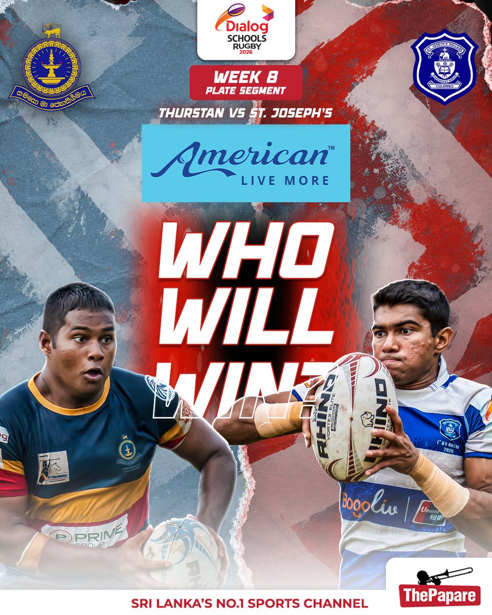 ThePapareSports's tweet photo. Thurstan takes on St. Joseph's in a Week 8 showdown you don't want to miss. Who will win?

Coverage powered by @AmericanWater

#DSRL #SchoolsRugby #ThePapareRugby https://t.co/9GIWgogK0B