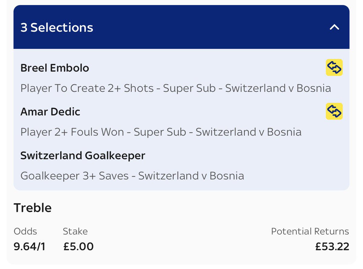 StatManBettor's tweet photo. ⚽️ Switzerland vs Bosnia
🏆 #WorldCup26 
❤️ Like if you’re on!

Embolo chances created: 5, 4, 1, 1, 1, 0, 1

Dedic fouls drawn: 1, 0, 0, 2, 3, 0, 1, 2

Qatar forced 3 saves out of Switzerland's GK, whilst Bosnia forced 2 out of Canada's GK https://t.co/ebvZoXppe3
