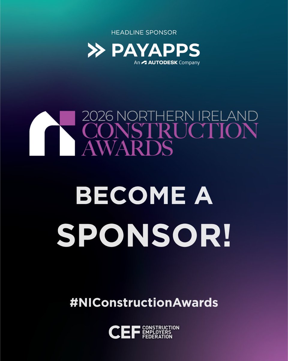 CEFNI1's tweet photo. Become a sponsor of the NI Construction Awards 2026! 🏆 👉 https://t.co/j2EHt9DnqA 

There are a limited number of sponsorship opportunities remaining, so contact tracyw@cefni.co.uk or visit our website for more information. ✉️ 

#NIConstructionAwards https://t.co/6SwnnRsVo3
