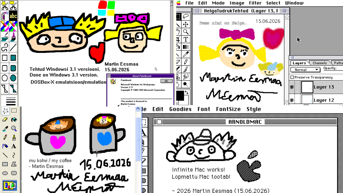 martin123459's tweet photo. Creating nostalgia arts with old programs. 😊

Eesti: Loosin kunstid nostalgia koos vana programmidega.

🎨: Microsoft Paint, MacPaint, Adobe Photoshop 3.0 &amp; Paintbrush.

🖥️🫳❤️

- Martin Eesmaa

#heyarnold #shortaki #nickelodeon #cartoon #love #kunst #fanart #nostalgia #mspaint https://t.co/pU7EAXHLLm