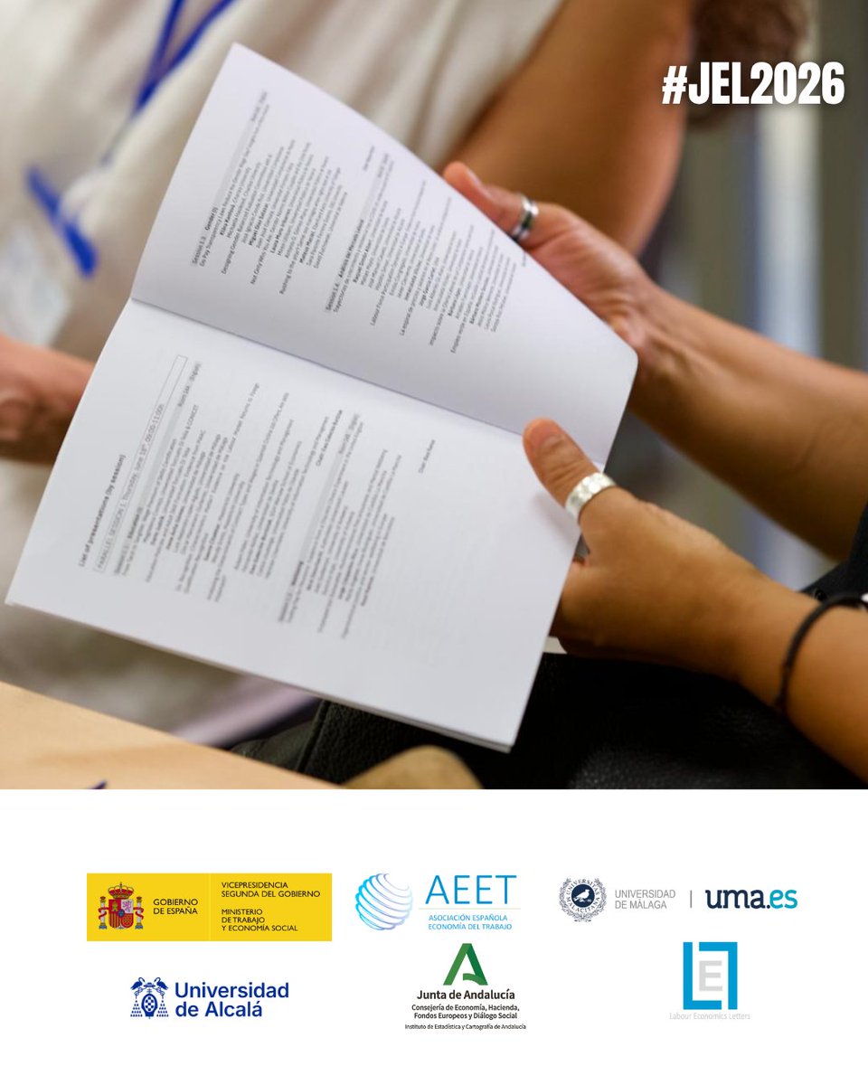 aeetrabajo's tweet photo. ☀️ Y así va la mañana.

Primera sesión paralela completada en las XVIII #JEL2026

Debate al máximo nivel. Investigación que importa. 💙

¡Gracias a todos los que nos acompañáis! 
Queda mucho por delante 🔥

#AEET #EconomíaLaboral #Málaga2026 #LabourEconomics https://t.co/IdnFIgsDCR