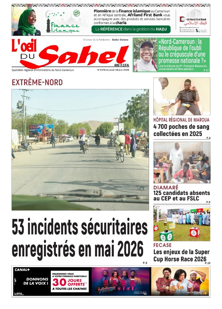 ekiosque's tweet photo. Vote quotidien L 'OEIL DU SAHEL SAHEL de ce 13/06/2026 Disponible sur https://t.co/NGNxHMt4ed https://t.co/eUki1zhegi
