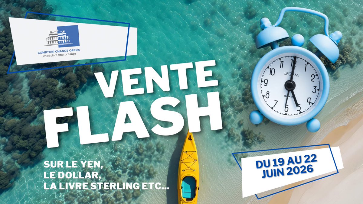 ccopera's tweet photo. Dernière vente flash de devises avant l’été sur https://t.co/bSMTPdNVuF. Prévoyez vos yens, dollars, livre sterling.. https://t.co/GZqCiV8beM