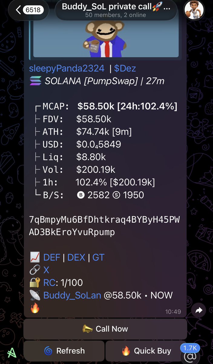 SplarkH39571's tweet photo. 3.4X on $DEZ
CALLED EARLY ON MY TELEGRAM GROUP 
CLICK LINK IN BIO TO JOIN NOW 

7qBmpyMu6BfDhtkraq4BYByH45PWAD3BkEroYvuRpump https://t.co/pTgsq78Czg