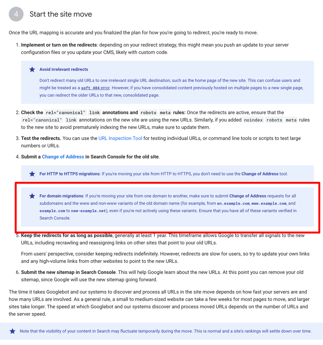 rustybrick's tweet photo. Google updates its domain migration help doc to say to add all domain variants to the Change of Address Tool  https://t.co/CcPa5Uwbfd https://t.co/C74wLUSPo4