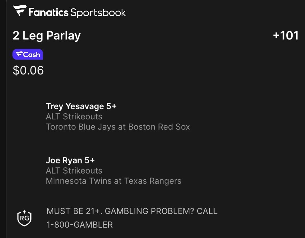 CovertCovers's tweet photo. 1 U - 5+ Ks Yesavage + Ryan
1 U - Mariners + Cardinals

If you all want a Ks lotto, comment and I’ll post one!

BOL if you’re tailing! https://t.co/yfGttWnkj7