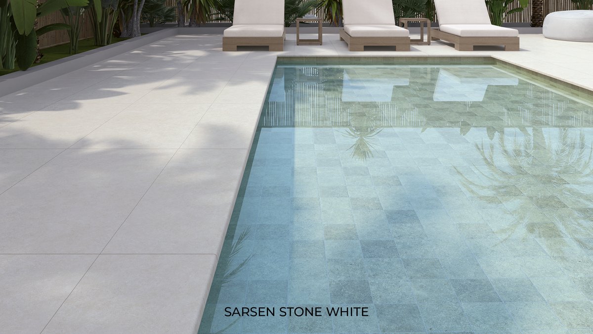 NatucerOnda's tweet photo. La serie Sarsen Stone en color White reinterpreta la esencia mineral más luminosa. Un porcelánico rectificado que combina una textura sobria y natural junto a su acabado antideslizantes Clase III R11, la hacen perfecta para exteriores y proyectos de piscina. https://t.co/NmKmwC08gL