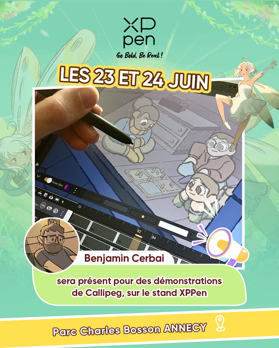 XPPentablette's tweet photo. 🎉 Excellente nouvelle !

Vous souhaitez vous lancer dans l'animation sur tablette Android ? Vous possédez une XPPen Magic Drawing Pad ? Alors ne manquez pas cette opportunité…

#XPPen #MagicDrawingPad #tabletteandroid #animation #2D #callipeg #Storyboard #conceptdesign #dessin https://t.co/bhDBXcc9tT