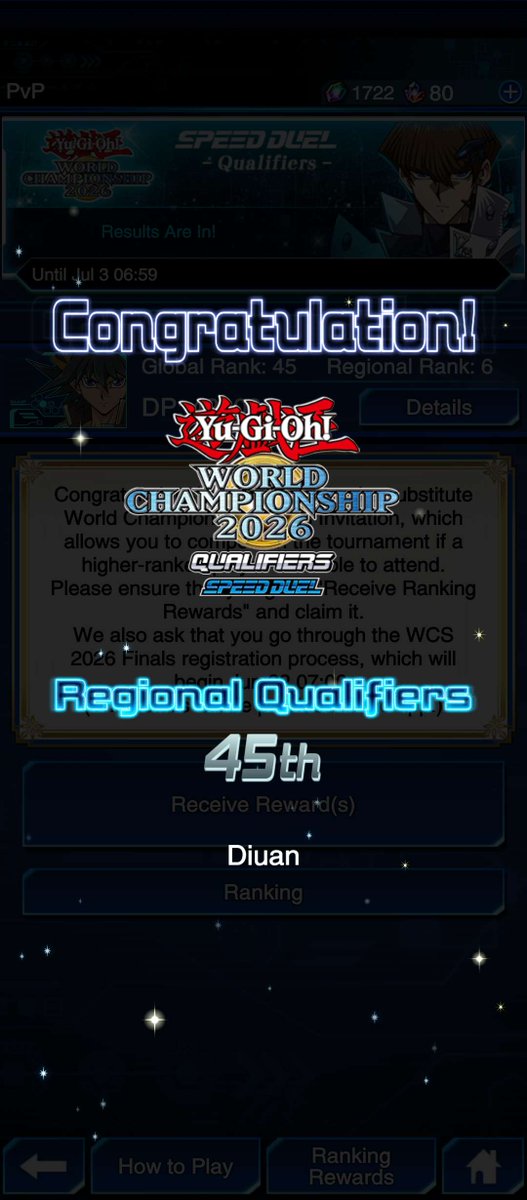 DiuanPL's tweet photo. Speed WCQ 2026 45th place 🥈

My techs changed like this:
Day 1 - Dark Ruler
Day 2 - Eclipse
Day 3 - Droll → Eclipse

I think I had a pretty good read on the meta each day this time, so I was able to adapt accordingly. https://t.co/wdwSD5uSZQ