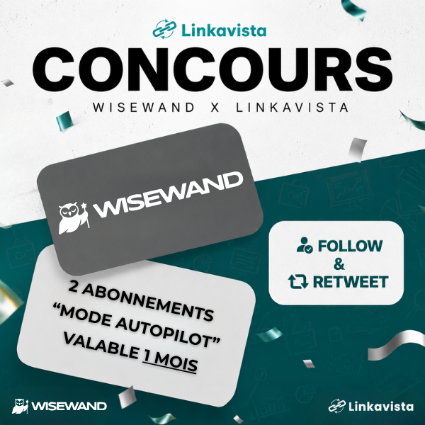 Linkavista's tweet photo. 🎁 CONCOURS SEO DE L'ÉTÉ : Wisewand x Linkavista 🚀

À gagner :
2 abonnements Wisewand d'1 mois en mode automatique

Pour participer :
1️⃣ Follow @Wisewand_ai &amp; @Linkavista
2️⃣ RT ce tweet 🔁

📅 Fin dans 48h - Annoncé le 22/06 !

Bonne chance à tous 🍀 https://t.co/2RxY6I8UMr