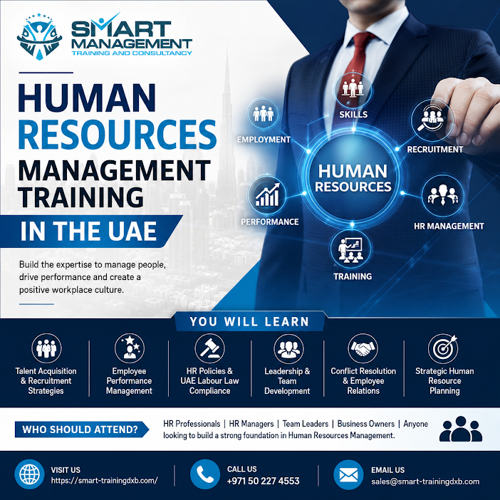 SMARTMANAG's tweet photo. Looking to enhance your HR skills and stay ahead in today's dynamic workplace? Our Human Resources Management Training in the UAE equips professionals with the knowledge and practical strategies needed to manage talent, improve employee engagement, ensure compliance. https://t.co/ejrTt0Cvw7