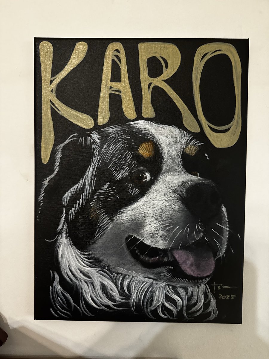 offbeatjinx's tweet photo. last year I made this portrait for this doggo that is now in heaven. good boy karo, I meet you in the next life https://t.co/t5dG0E7z9d