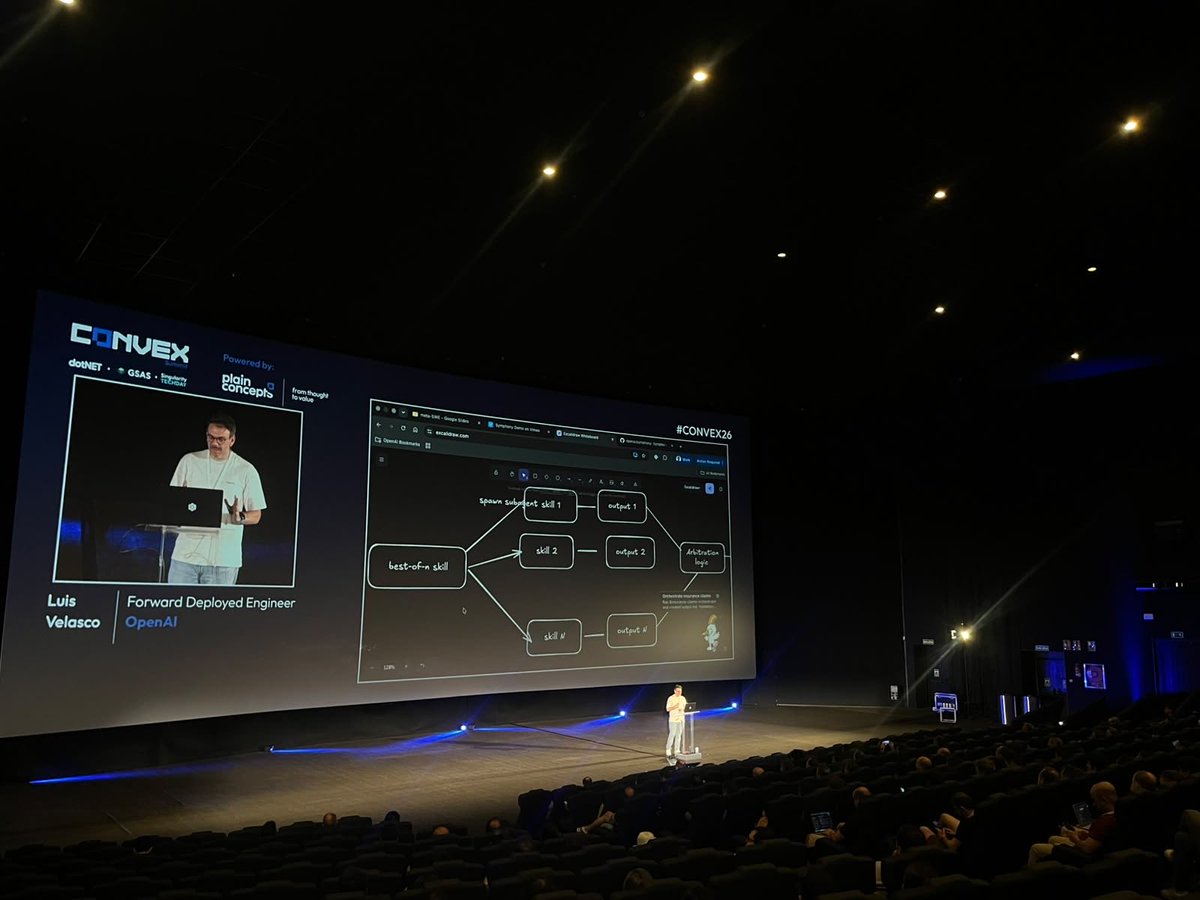 plainconcepts's tweet photo. El día 2 de #CONVEX26 ha comenzado con Chema Alonso sobre el impacto de la #IA en el presente y el futuro de la tecnología. 💥

Además, Luis Velasco, Xavier Pes y Eoin Woods comparten su visión sobre desarrollo agéntico, ciberseguridad y arquitectura tecnológica.👏🏼

¡Seguimos! 🤲🏼 https://t.co/dm2kKQuq60