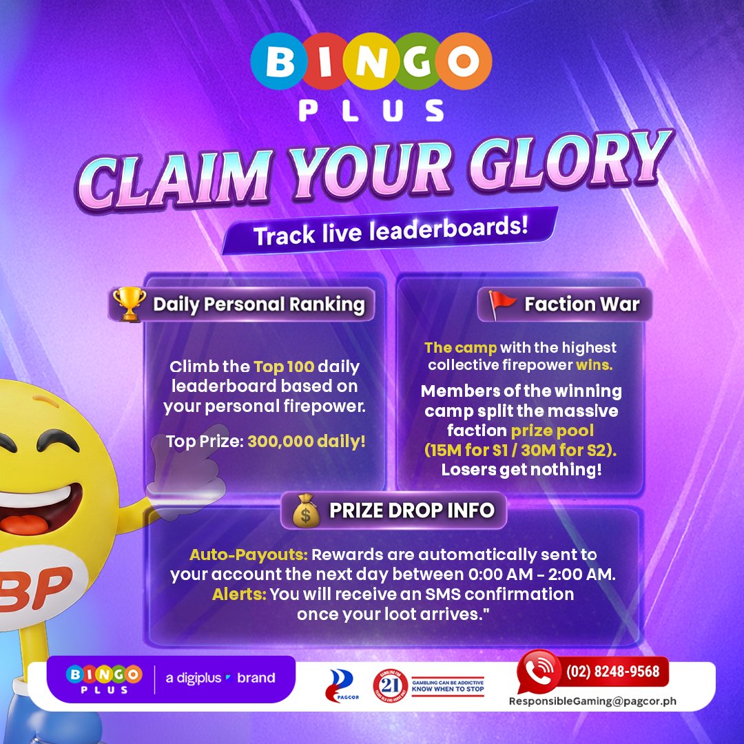 Bingoplusph's tweet photo. CLAIM your share of REWARDS by building your firepower! 🔥

Join Firepower Clash to climb the leaderboards and battle for a share of the massive prize pool of 88,800,000 🏆

👉 Swipe to learn how to join the Firepower Clash!
#BPFirepowerClash https://t.co/vPZb6rtFRf