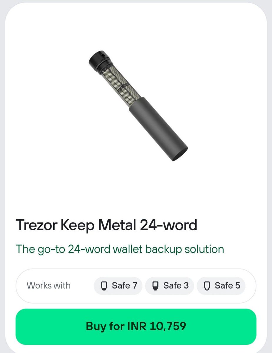 CryptoPromots's tweet photo. In My Old Tweet Am Asking Users Tell Me The Best Hardware Wallet Some is Saying Tangem @Tangem Some is Saying Trezor @Trezor

Am Going To Trezor website 📄 
And Then Am Shocked 🤯 

You Thinking Why?

Because am Checked Backup Solution 

I See 🤣 You Have To Punch The Dots To Save Your key Phrase it's a Headache 

Now you Thinking Why ?

Reason Let's Assume You Have To Backup Your Wallet Key Phrase Using this 

And you need to Use this backup Solution 4 Rows Each Row have 4 Dots Example Soon Your Recovery phrase First Word Now You Have To Check catalogue OR in website In Word Like Soon You Have To Punch Around 3 to 4 Dots possible there 1 dot in first Row one in second row one in Third Row 

Let's assume 24 Words Key Phrase You Have to Punch 72 Dots you need to Use 🤣 magnifying glass for this because it's Very Small Dots  You Have To Make Sure You Punching Correct Dot in Correct Row If You Punched Wrong Dot Then You Can't Recover Your Wallet That's why it's a Headache Many Users Possible Skip This And Using Paper 📜 For Writing Key Phrase Because it's Headache Let's Assume You Used This and properly Saved Your key Phrase in this ok Now You need to Recover Wallet Then also It's Headache Because You Need to check one one Dots Correctly to Recover Your Wallet If You Not check the Dots Correctly Possible You Can't Recover Your Wallet In This Also You Need Magnifying glass 🔎🤣

Now Let's Talk About Users Who Writing Key Phrase in Small Piece of Paper 📜 

Let's Assume This You Write ✍️ your Key Phrase in a Copy after 1 year you need to Recover Your Wallet Now You Checked the Copy You Need to Find this Piece of Paper To Recover Your Wallet let's assume  you Finded This one Letter Is hide Now You Need to Predict This Letter Correct then You Can Recover Your Wallet if you not Predicted Correctly You Can't Recover Your Wallet 
So Writing Recovery Phrase on a Paper Also Have to Risk of Misplaced or Letter Hide after Some some Months 

If you Writing Your Recovery Phrase In Peice Of Paper 📜 If This Paper Gone Then Your Assets Also Gone
If you Using Backup Solution For Recovery Phrase in This Magnifying 🔎 Glass is Recommended and You have to Check Dots Properly If you Not Checking Properly then You Can't Recover Your Wallet 
In Both Cases Assets Gone Risk is involved 

So Now You Thinking What's The Solution?

Solution Already Available I Know A Wallet Name Ryder Wallet @RyderWallet It's Using Recovery Tag to Recover The Wallet It's a Best Solution 

And I don't Why Trezor Can't Using This What's the Reason Behind This 

Recovery Tag is Best Option Compare then Trezor Backup Solution So Trezor Also Need to Launch Recovery Tag Instead of this Backup Solution 

I Don't Know why No One Talking About This It's Very Important Matter 

#CryptoAssets #crypto #hardwarewallet