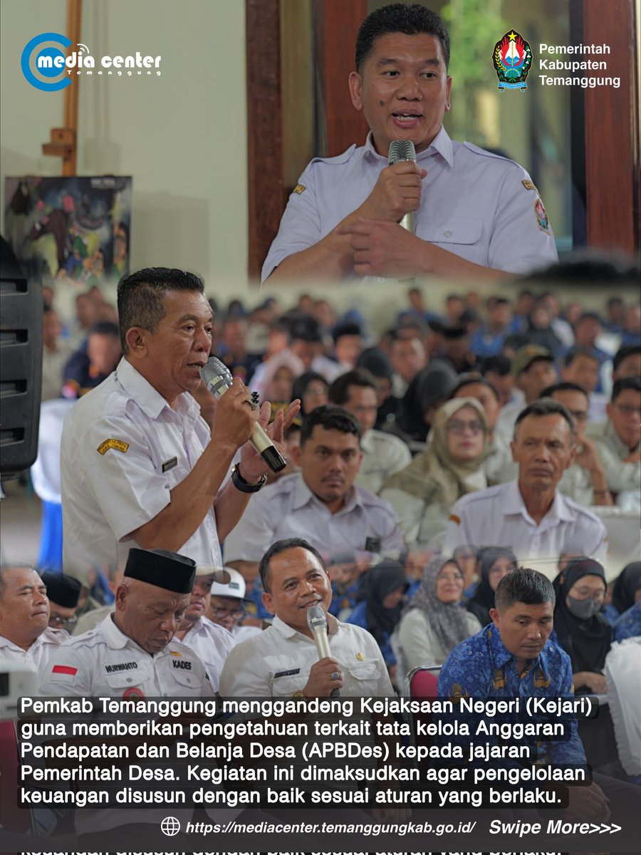 MediaCenter_TMG's tweet photo. Tingkatkan Tata Kelola APBDes, Pemkab Temanggung Gandeng Kejari

Selengkapnya Cek Link Bio👇🏻👇🏻👇🏻
https://t.co/pHeQ5NXSAS https://t.co/u5k22VkUbN