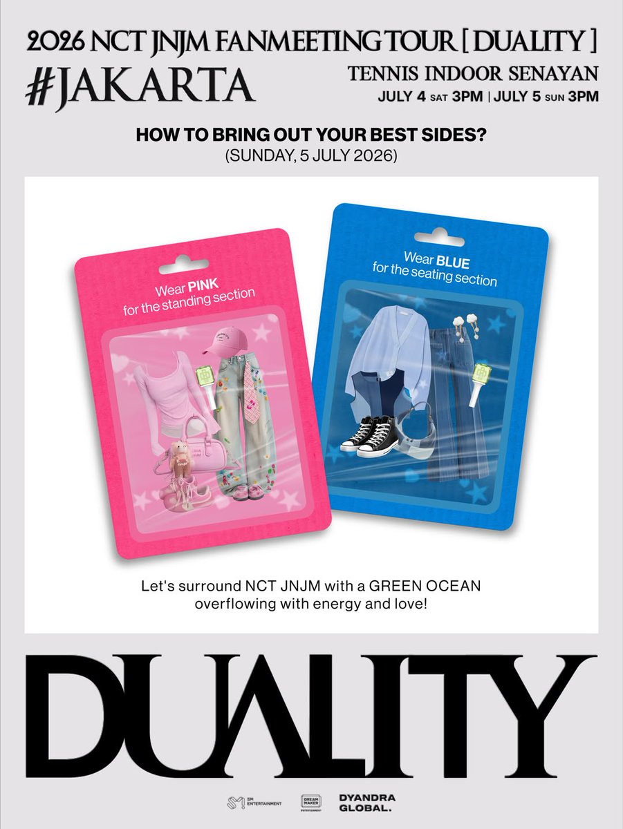 nominprojects's tweet photo. [OFFICIAL DRESS CODE from Dyandra]

The official outfit guide for Day 1 and Day 2 is here!

Plan your outfit and get ready for DUALITY with NCT JNJM 🖤🤍

See you soon at the venue!

#NCTJNJM #JENO #JAEMIN https://t.co/eTTHczO4WS
