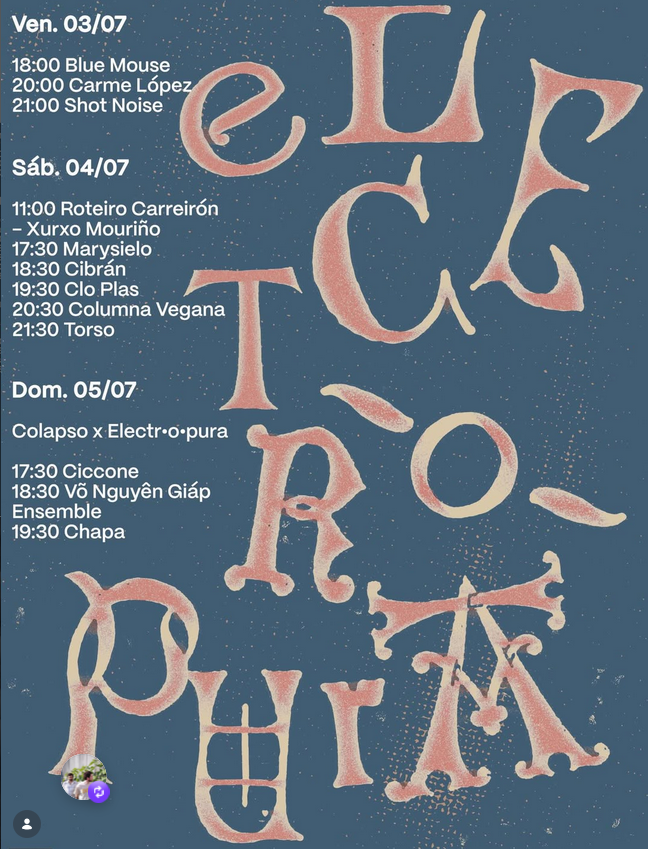 iCape11's tweet photo. @abbie_dun21 el festi electropura, yo quiero ir el domingo, que tocan vo nguyen giap ensemble que es un proyecto de jazz experimental que esta formado por peña que esta en el liceo, despues el sabado columna vegana y clo plas estan guays, pero no me interesan lo suficiente como para ir https://t.co/JoL4QFUvDM
