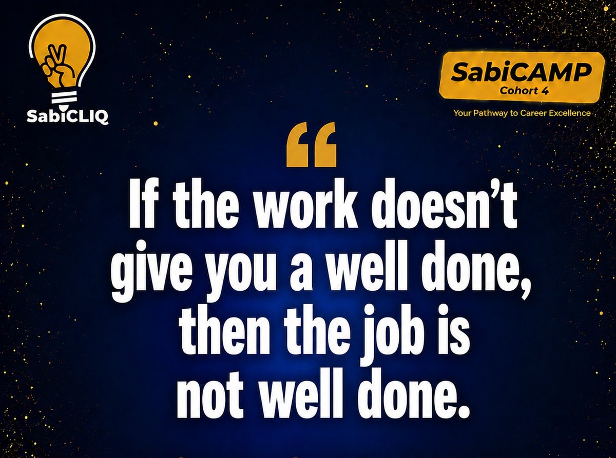 PreciousAd18781's tweet photo. → Character is strategy. People recommend who they trust
→ “Better late than wrong.” Excellence > speed

Crisis management isn’t taught. It’s practised. 
And Last night  I got reps. 

Cohort 4, we’re building resilience week by week.
#SabiCAMP #Cohort4 #Professionalism https://t.co/WmgYoCSOsg