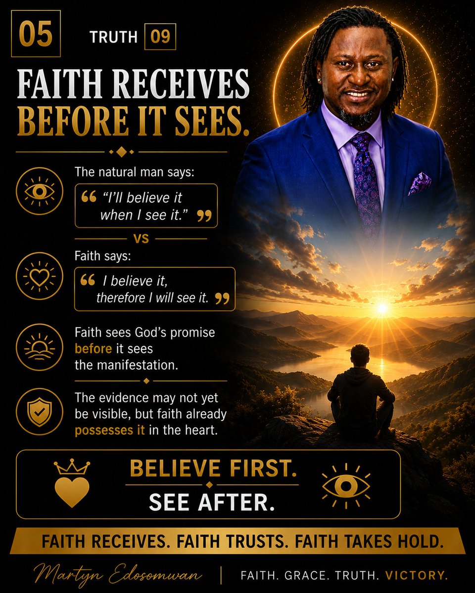 Christmartyn's tweet photo. The miracle often begins when you choose to trust God before the evidence appears.
What promise are you believing God for today?
#FaithProject #Faith #BelieveFirst #WalkByFaith #ChristianLiving #MartynEdosomwan https://t.co/cXn7fWfHnH
