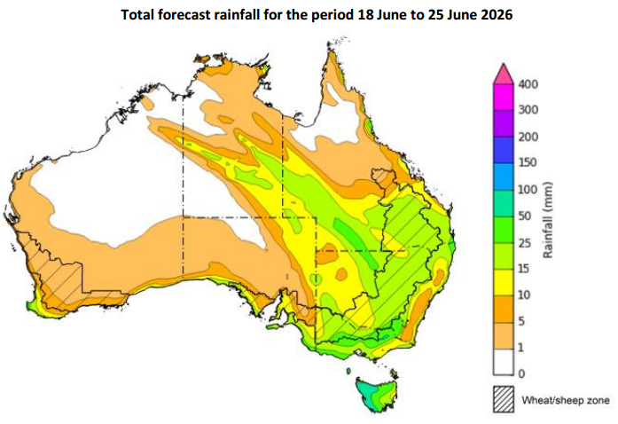 mkt_intl's tweet photo. 🇦🇺 #Australia – 🌱QLD & NSW: lighter rainfall providing only a moderate soil moisture benefit.
🌦️VIC & SA: recent rainfall and forecast falls will deliver boost to soil moisture and support winter crop.
#pulses #lentil #chickpeas #peas #canola #durum #barley https://t.co/l9FgorFRc1