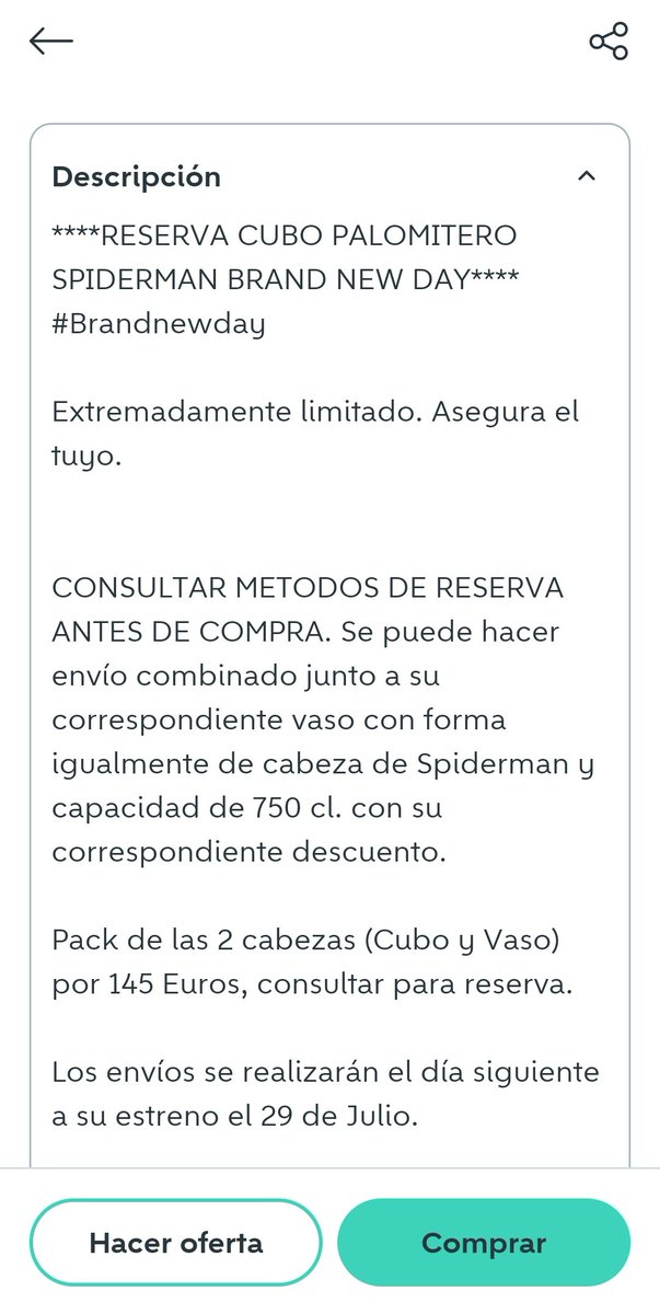 MrDACH__'s tweet photo. que

#SpiderManUnNuevoDía #brandnewday
#wallapop 
#especulación
#estafa https://t.co/8KiQzWpF2c