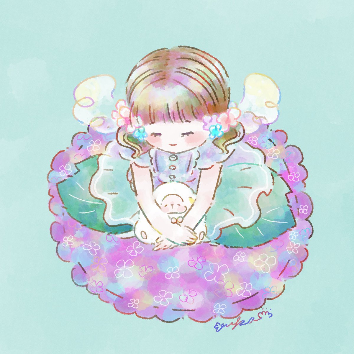 nyotama413's tweet photo. 紫陽花の妖精さんとひつじさん🧚🐏

#紫陽花
#oukaworld https://t.co/ZAfCySO0bA