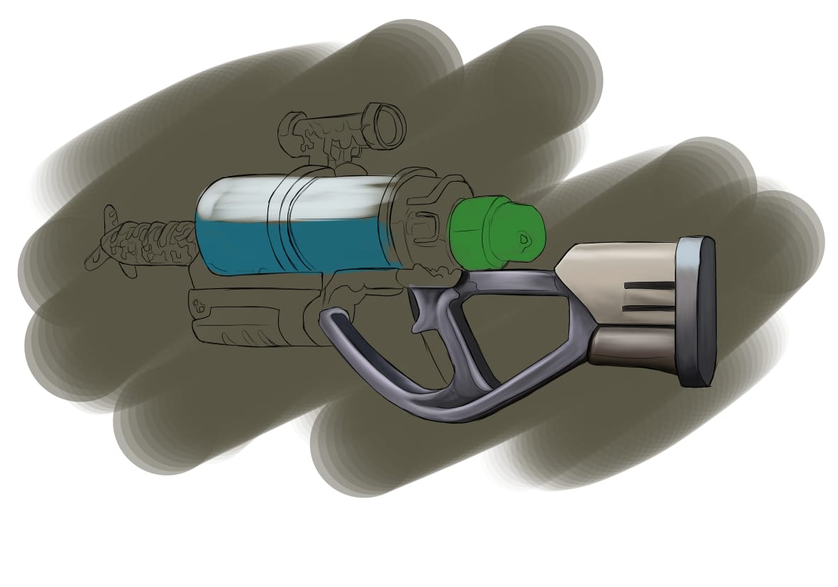 GlowXome's tweet photo. Vous avez vu le résultat final, découvrez maintenant sa genèse. Voici les étapes de création de notre arme signature. Elle utilise un jet de liquide bleu , patte blanche et grise pour repousser les limites.
Votre avis en commentaire svp
#GlowXome #WeaponArt #IndieDev https://t.co/3zzFwHPlpL