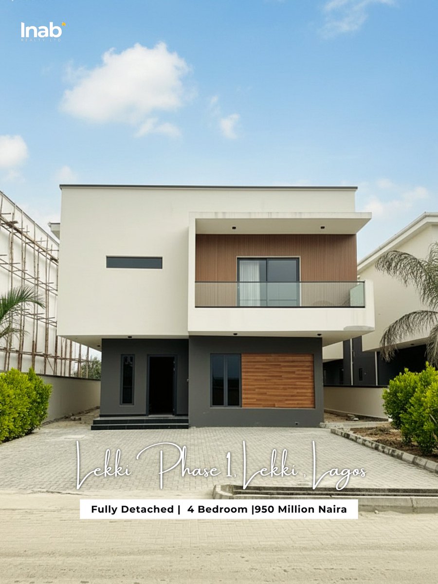 inabrealty's tweet photo. Property For Sale : 4-Bedroom Fully Detached Duplex Available For Sale 
📍: Lekki Phase 1 , Lekki, Lagos 
💰: 950 Million Naira 
Titles Documentation: Governor’s consent 
Features:
All homes amenities 
Send a DM to INAB REALTY to schedule physical inspection:09132143708 https://t.co/zj6O1uJSKh