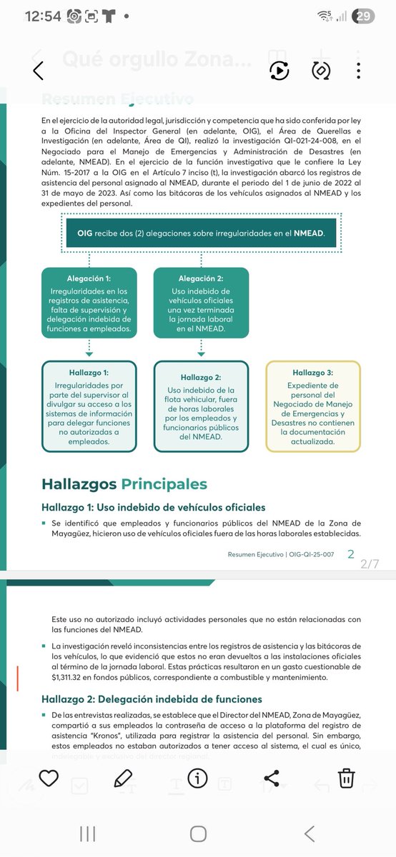 Robpza's tweet photo. @MillyMendezpr OIG Oficina Insp General investigó uso indebido de vehículos oficiales contrario a OEG Ética Gubernamental. No así malversación del combustible utilizado y años pasados. https://t.co/INyJ469ZRg