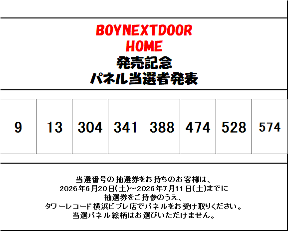 BOYNEXTDOOR】 『HOME』パネルプレゼント当選者発表📢 おめでとう