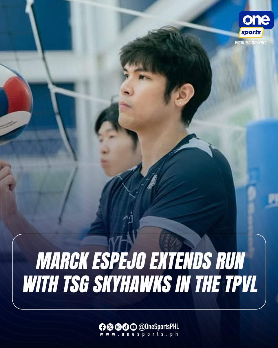 OneSportsPHL's tweet photo. MADE HIS MARCK ๐ฏ
After helping power the team to the inaugural Taiwan Professional Volleyball League title, volleyball phenom Marck Espejo is set to stay with the TSG Skyhawks for another season!
#TPVL https://t.co/rvtBDl7r7H
