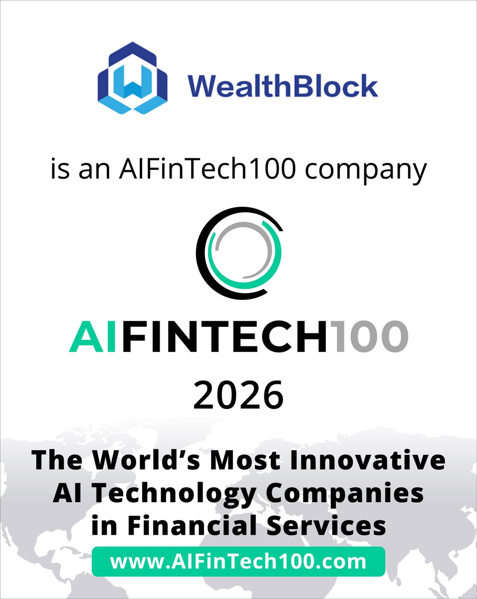 Fintech_Global's tweet photo. Well done to @WealthBlockAI  for being chosen as part of the #AIFinTech100 list!    

Read the full list here: https://t.co/oHTHimVZ3l 

#FinTech #AI https://t.co/6yFNvKphTs