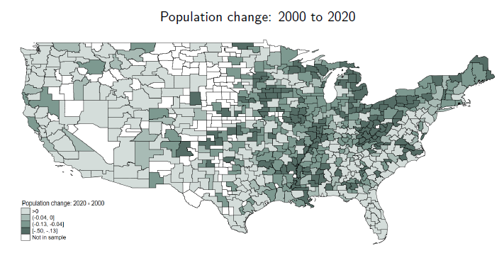 caroartc's tweet photo. More than 50% of US counties lost population between 2000 and 2020, even as the country grew 18%!! Why are so many places loosing population while others boom?
https://t.co/0YEApOkzwq🧵(1/7) https://t.co/kILoLJFvYI