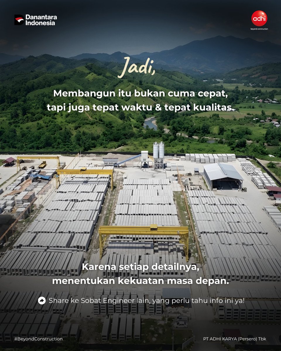 adhikaryaID's tweet photo. Itulah mengapa umur beton menjadi faktor krusial dalam menentukan kapan struktur siap menerima beban secara aman.

Memahami hal ini bukan hanya soal teknis, tapi juga bagian dari komitmen terhadap kualitas dan keamanan dalam setiap pembangunan.

#ADHIKarya
#LiterasiADHI https://t.co/iZ00cmwiR2