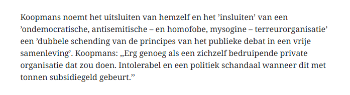 demo_demo_nl's tweet photo. Je mag toch hopen dat zichzelf respecterende organisaties hier géén bijeenkomsten meer beleggen.
Je mag ook hopen dat de landelijke overheid de subsidiestroom richting dit soort organisaties stopt.
En ongelooflijk dat het FNV van @hansspekman hieraan gelieerd is … https://t.co/mhhQra1Iby