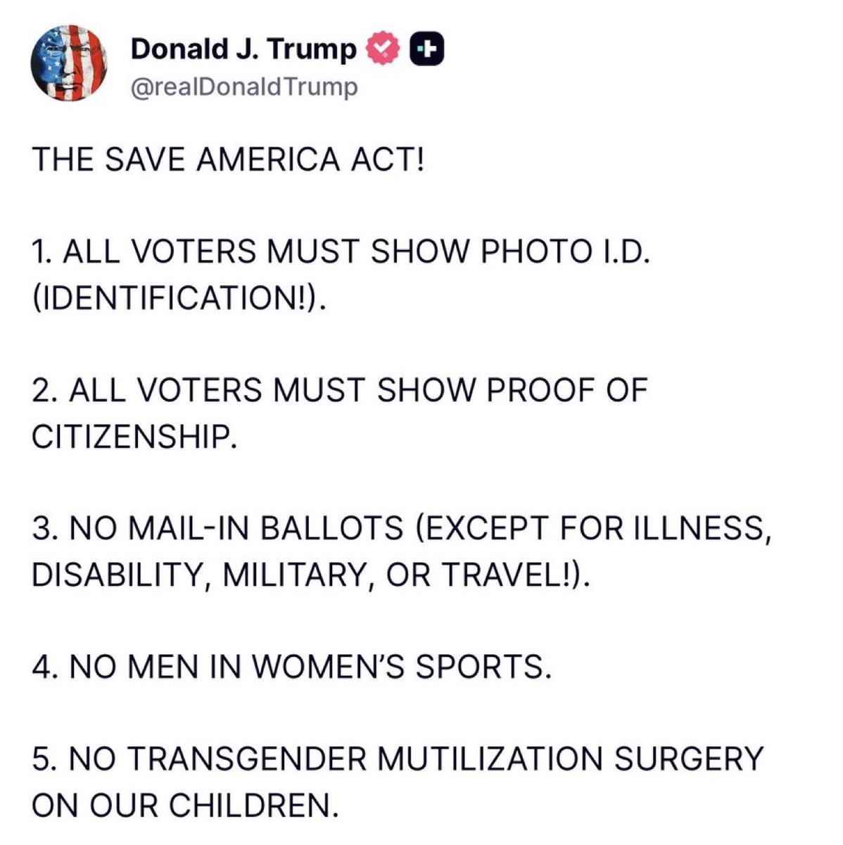 Simi28_'s tweet photo. BREAKING: President Trump just laid out just how important the Save America Act is for our Elections

TIME TO GET LOUD MAGA https://t.co/vk5oY7yi0r