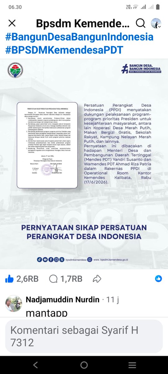 imas_p3md's tweet photo. Menteri Desa PDT *Yandri Susanto* , menyambut positif deklarasi Perangkat Desa mendukungan Program KDMP dan MBG, karena menyasar langsung ke masyarakat
#KementerianDesaPDT
#BPSDMKementerianDesaPDT
#KDMPdanMBGProgramStrategis
#BangunDesaBangunIndonesia
#BangunEkonomiMasyatakatDesa https://t.co/mBZR3HQUCQ