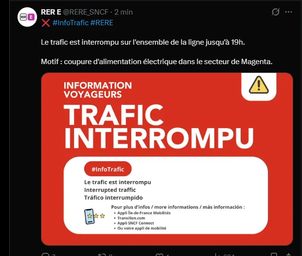PartiesPrivees's tweet photo. Ah bah nan en fait, si j'en crois mon expérience, le message suivant indique que le trafic, s'il reprend, reprendra pas avant 20h. On ajourne à demain :) https://t.co/SIewNNykba