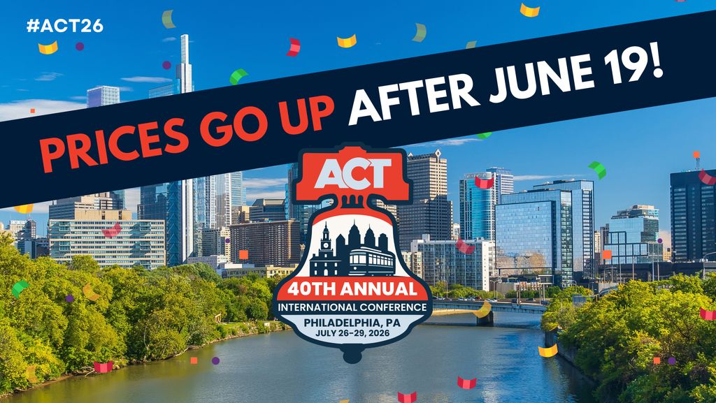 ACTNational's tweet photo. 450+ people have registered for #ACT26, which means we're on track for the BIGGEST International Conference yet! Prices go up after 6/19, so if you haven't registered yet, you'll need to act fast.

We'd rather you be there than wishing you were!

🔗 : https://t.co/kgbaNVO4v7 https://t.co/nOYMNPtxSn
