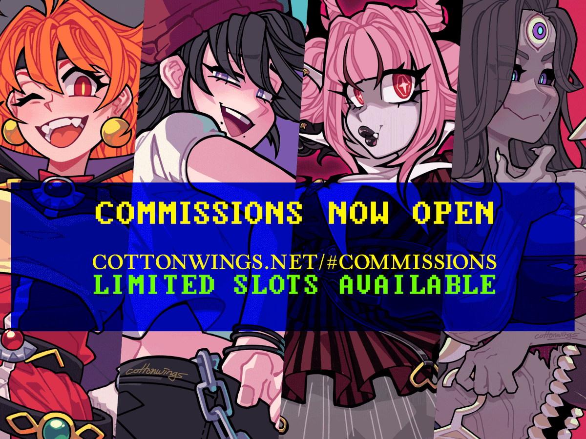 cottonwings's tweet photo. ⭐COTTONCOMMS NOW OPEN⭐

In need to raise funds for bills &amp; expenses, so every support means EVERYTHING to me 🥺🙏

Open for 24 HOURS starting now! Submissions manually curated for approval, not first come first serve. 8 slots available.  

MORE INFO 🔽🔽 https://t.co/fJIXZpJ6Y1