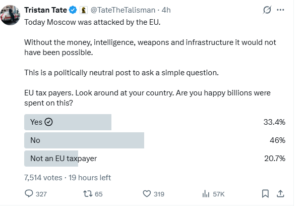 hannah_1973's tweet photo. Fellas - Today is the gift that just keeps giving !

Tristan Tate has a poll !!!!

You know what to do.  Fellas - This is your duty 🫡

Lets roll ! https://t.co/0IDZLBg450