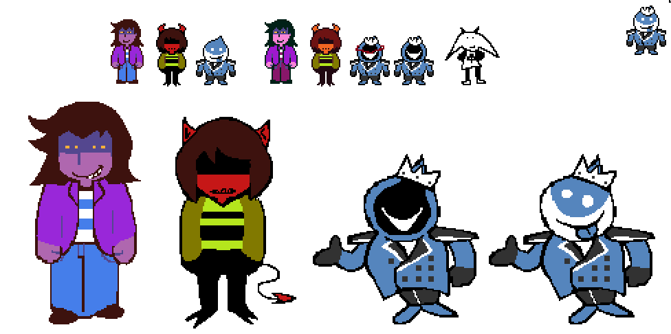 DarkWorldz95's tweet photo. 2018 deltaswap take for fun
susie's very slightly based on frisk cause I thought it'd be cool https://t.co/GVrkjThYp2