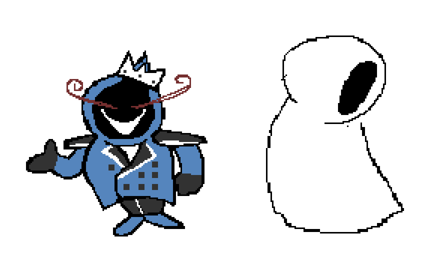 Lancer Ralsei Swap other doodles (also lancer's mustache & ralsei's cloak swap)