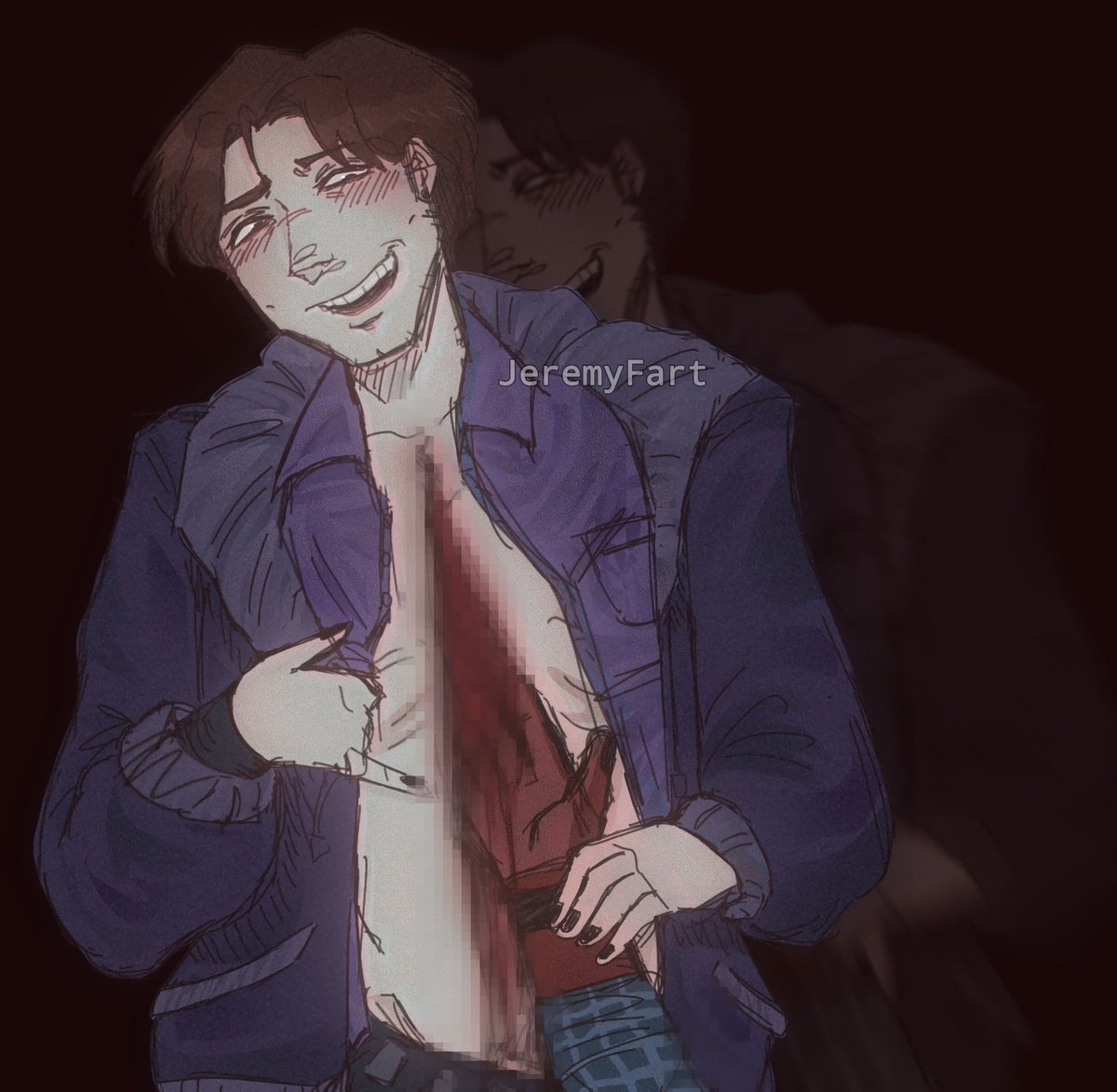 blueyfeathers0's tweet photo. Drew this for my mootie... idk if i like it or not because i think i made michael abit too soft,but i promise you guys that it wasnt on purpose, i just didnt know how to draw his expression😵 #jeremichael #jeremike #fnaf2movie fart🤫 https://t.co/AmZwIrKKBJ