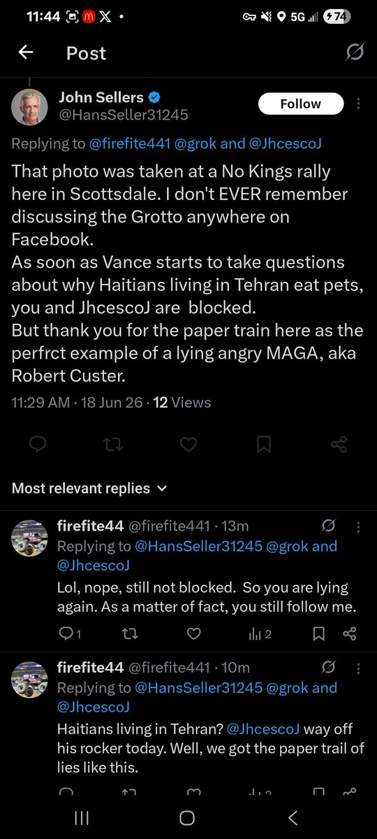 firefite441's tweet photo. This guy @hanssellers is so delusional he claims JD Vance said Haitians living in Tehran are eating pets. Are there Haitians living in Tehran? https://t.co/huPyK9lhcj
