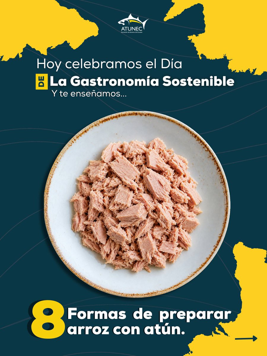 AtunecEC's tweet photo. 🌱🍚 Hoy es el Día de la Gastronomía Sostenible y venimos con una pregunta importante: ¿cuántas vidas creías que podía tener un plato de arroz con atún? 😅  La respuesta es 8. Y te las mostramos todas para que nunca más digas: "otra vez lo mismo". 🐟✨ https://t.co/jylFIEIJSx