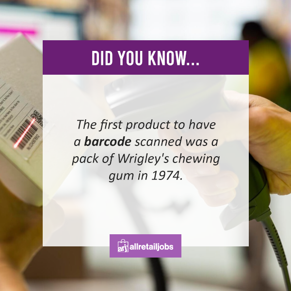 AllRetailJobs's tweet photo. Imagine being the pack of gum that made history 😂 Nearly every retail transaction since owes a little thanks to that first scan.
#retail #sales #funfact #didyouknow #retailjobs #retaillife #customerservice https://t.co/iMLbUAeyEU