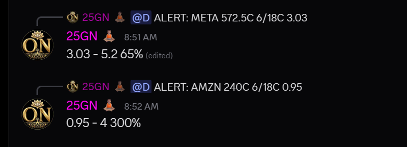 Options_Nirvana's tweet photo. $META 65% $AMZN 300% #optiontrading #optionsnirvana https://t.co/uTXqRdbSiz